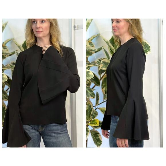 FRAME Flutter Sleeve Crepe Blouse XS - Picture 5 of 12